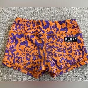 FLEO CROSSFIT SHORTS ORIGINAL MIDRISE XS ORANGE CHEETAH
